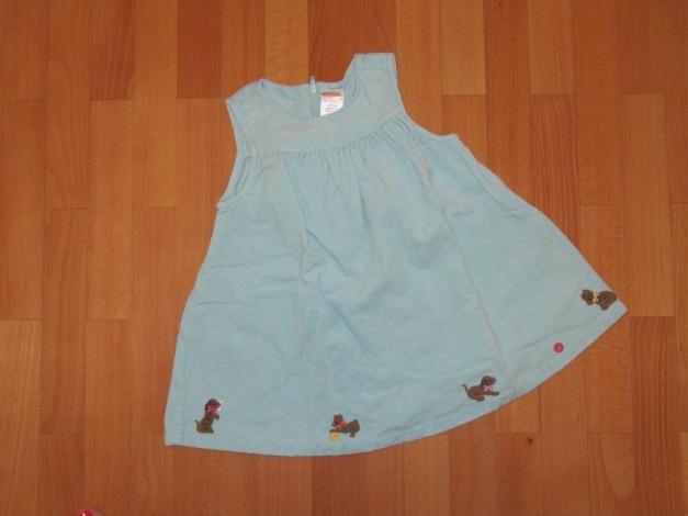 Ausgefallenes Kordkleidchen von gymboree mit Hundeappliaktionen ~80