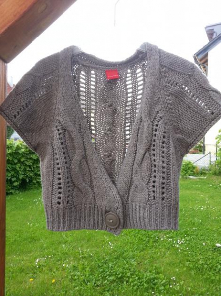 Strickbolero grau kuschelig warm Basic
