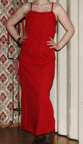 Rotes Maxi Freizeitkleid, Gr. S