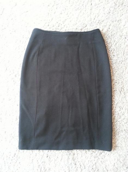 H&M Bleistift Rock knielang Reißverschluss schwarz 34