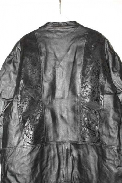 Lederjacke mit Applikationen, Gr. 46, echtes Schweinsnappa