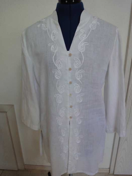 Weiße Kimono-Leinenbluse Gr. M von taubert