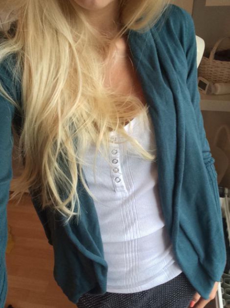 Zero cardigan Petrol türkis blau 