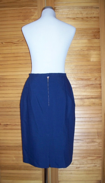 VINTAGE// Marineblauer Midirock (highwaist) von *Trevira 70/30*