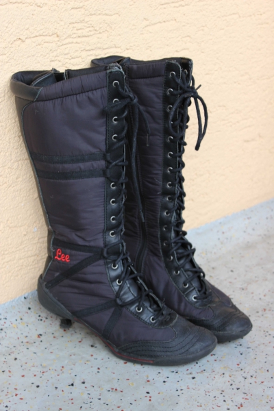 LEE Kittenheel Schnürstiefel Stiefelette schwarz