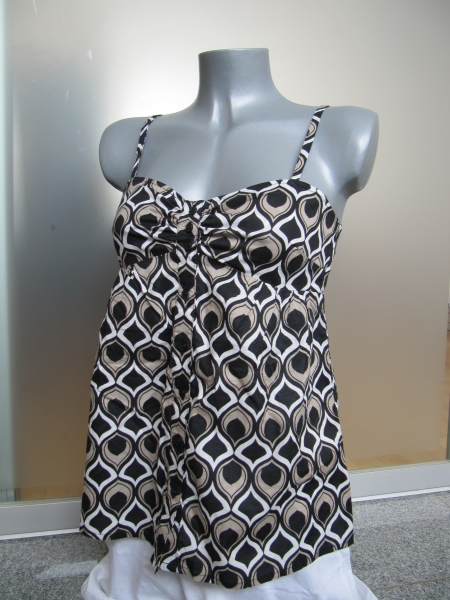 TUNIKA TOP ETHNO H&M SCHWARZ-BEIGE-WEISS NEU HIPPIE ETHNO AZTEKEN Gr.38