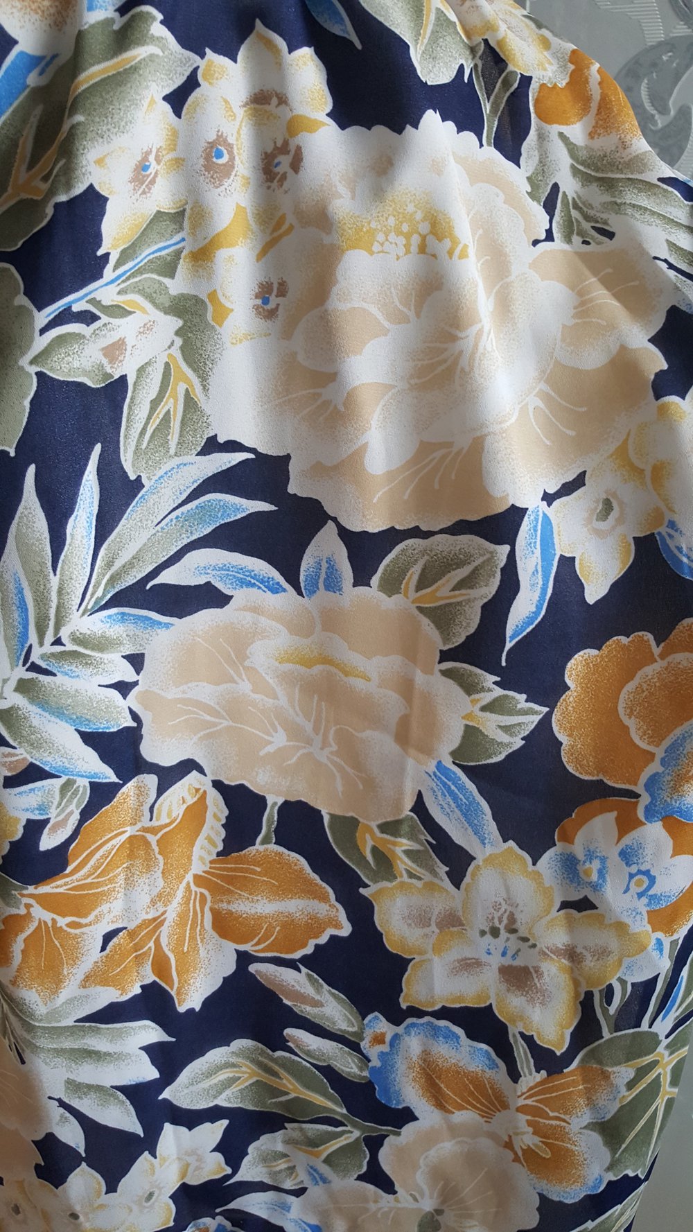 Vintage Kleid blumig mit Gürtel Nostalgie Klassisch 38 40 12 M L