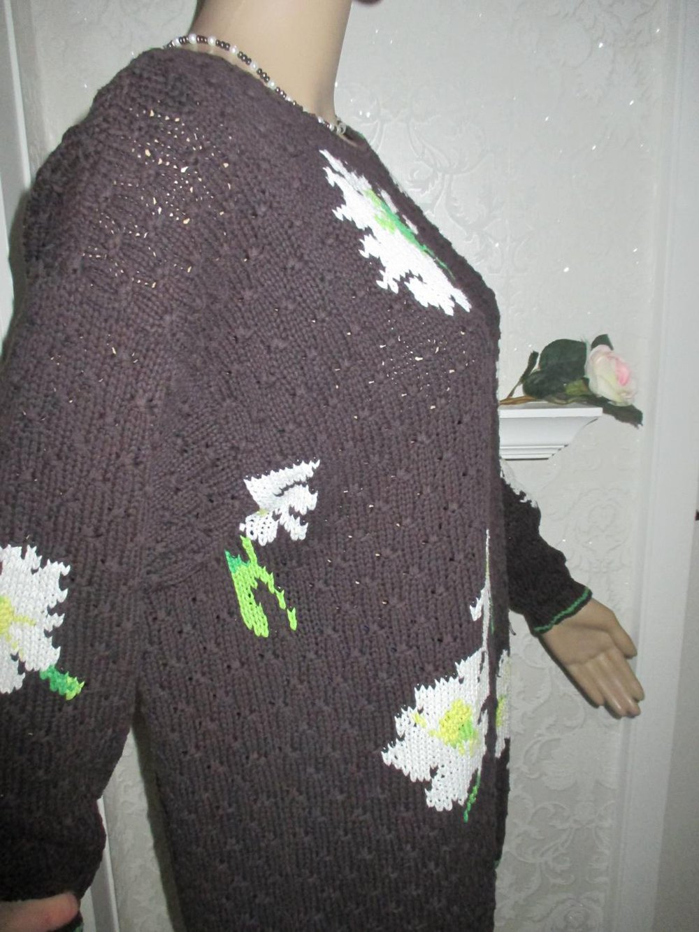 NEUw * Stylisch * Margeriten * Blüten * Grobstrick * Pullover 