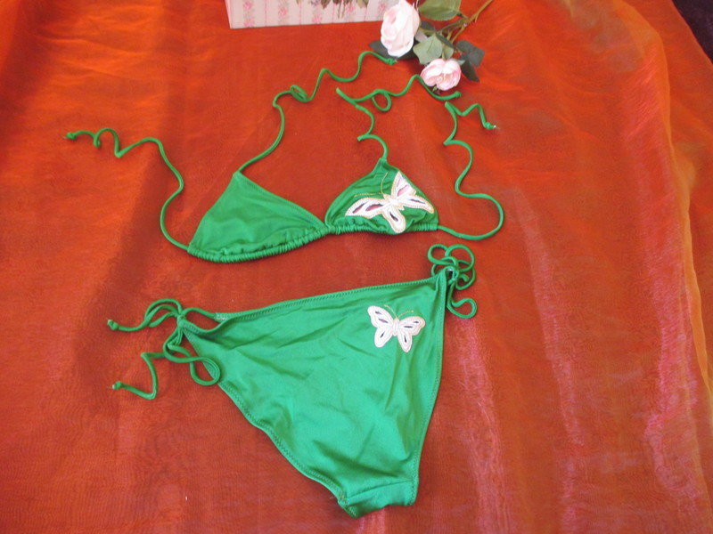 NEU Glitzer- Stickerei Schmetterling Butterfly Triangel Bikini 
