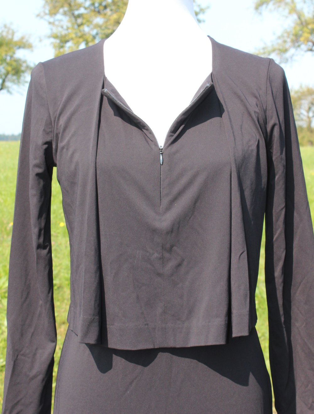 drapiertes kurzes schwarzes Kleid , COS, XS (ca. Größe 34-36)