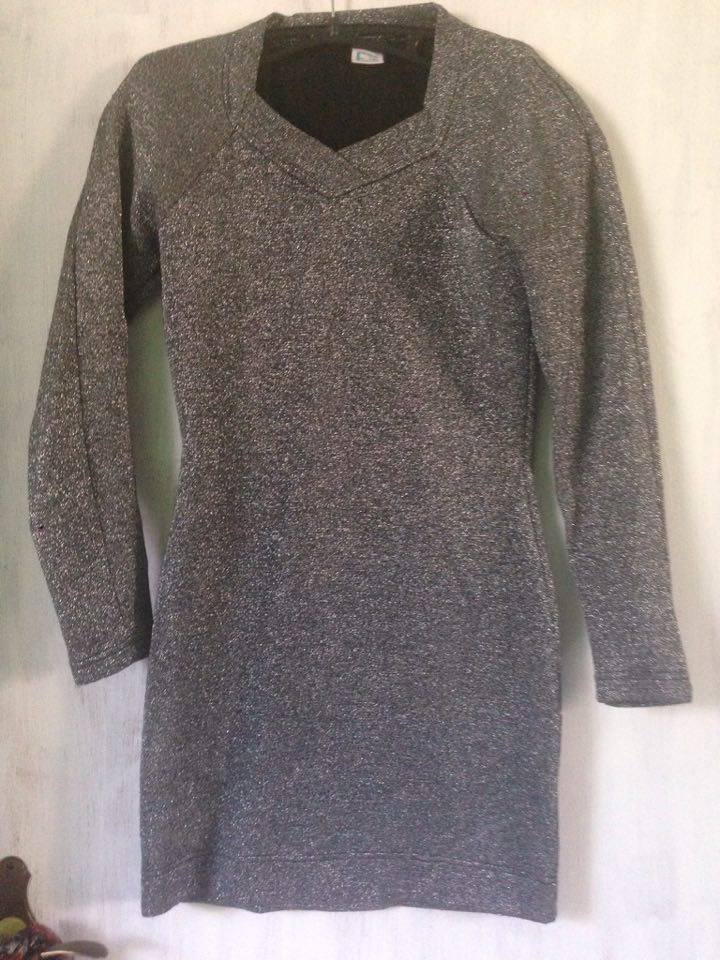Glitzer-Langarmkleid aus den 80ern! 1A-Zustand! Ganzjähriger sexy Chic!