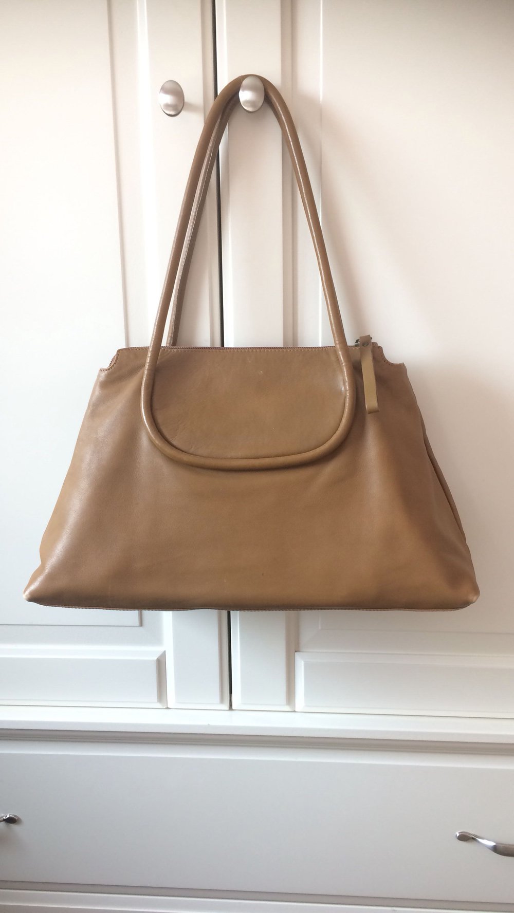 Echtlederhandtasche braun