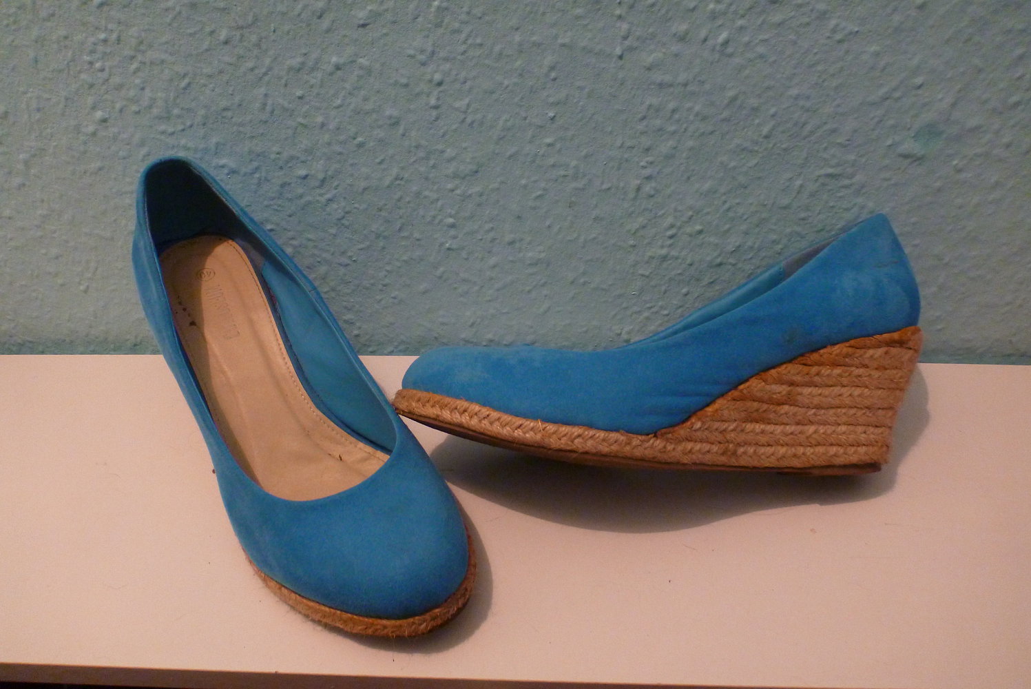 Wedges Keilabsatz Pumps, türkis, Gr. 40