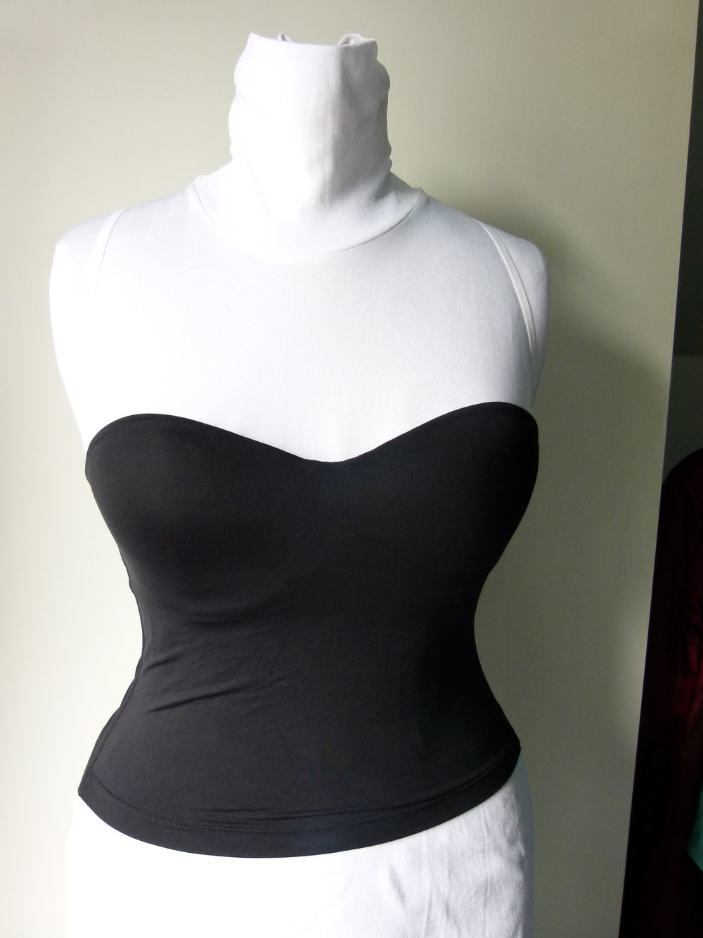 Corsage Bustier Top in schwarz mit wattierten Cups, 80 B, NEU, Gothic Boho Mori Retro