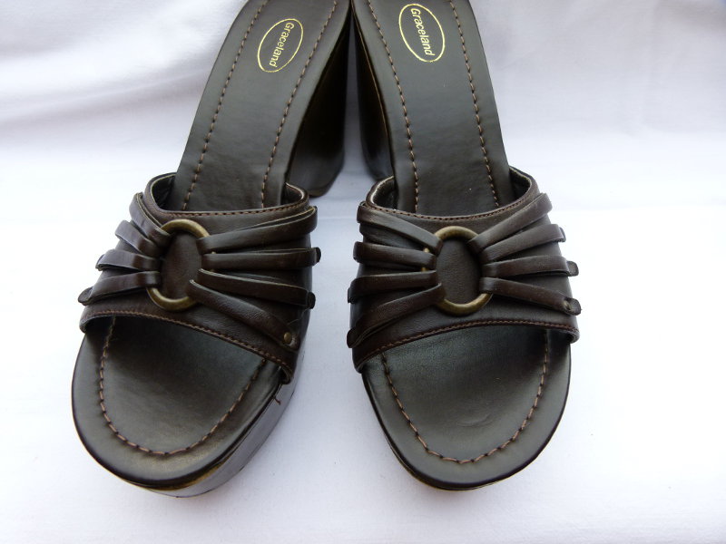 Ornament Wedges Plateau Sandalen, dunkelbraun, NEU, Boho Mori Goa Festival Sommer