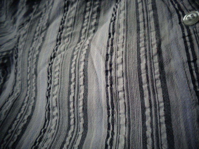 #Bluse Seersucker 3/4 Arm Gr. 34 weiß/blau-gestreift
