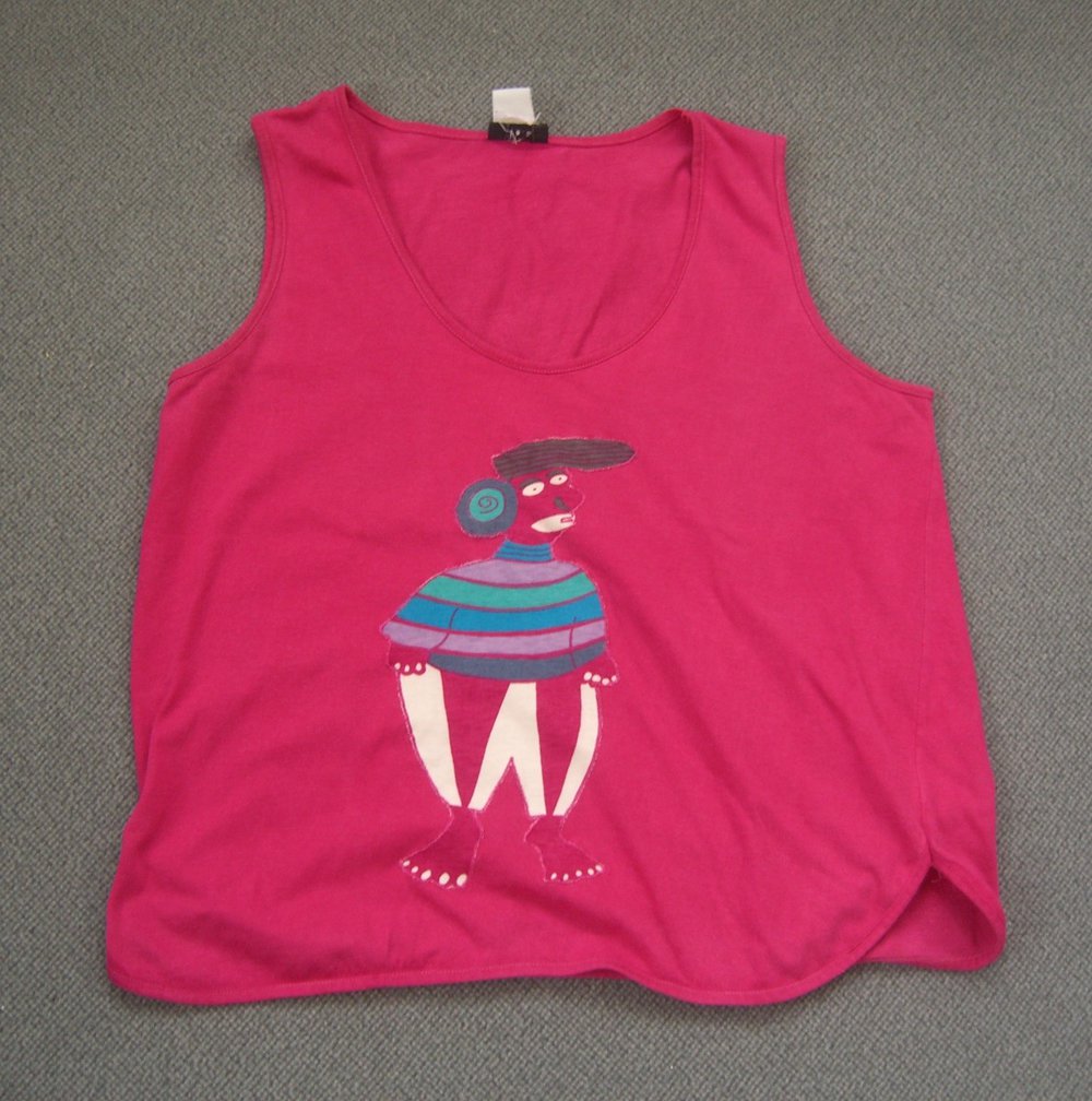 Pinkes Top mit lustigem Motiv