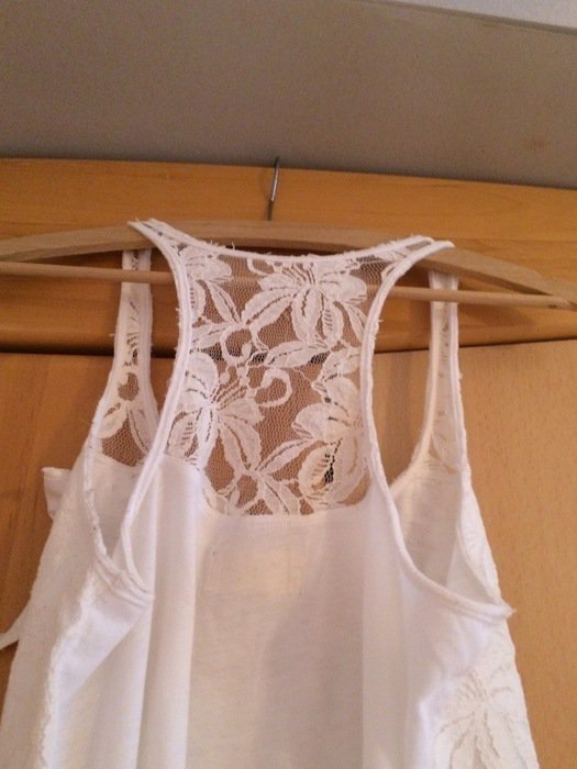 Weißes Spitzentop von Hollister, Gr. S