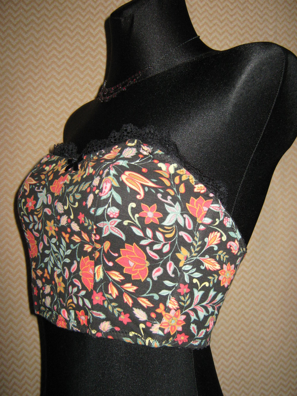 NEU Bumen Blüten Flower Power Lace Spitzen Bustier Korstett Corsage 