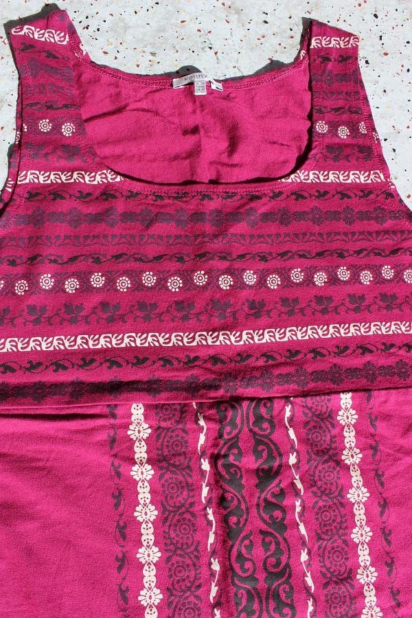 KENNY S. Mini-Kleid / Tunika Druck bordeaux 73 cm