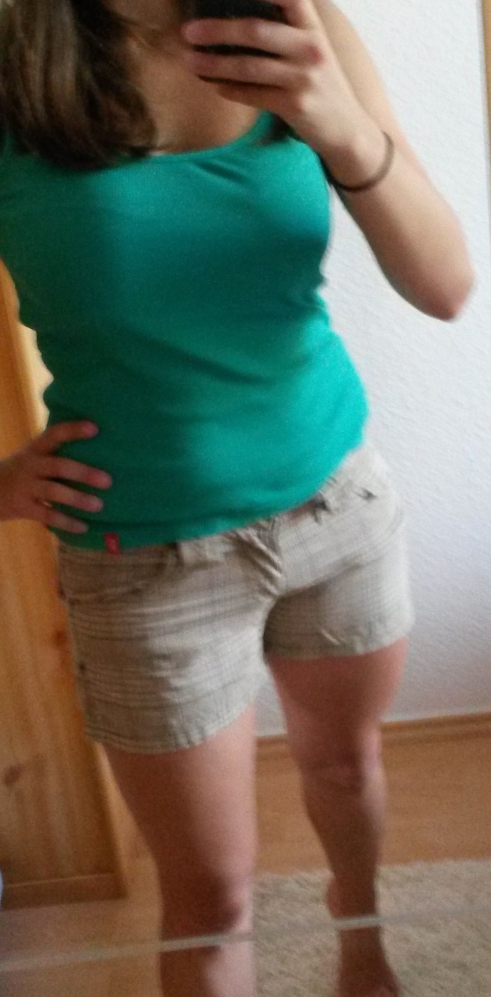 beige karierte Hotpants