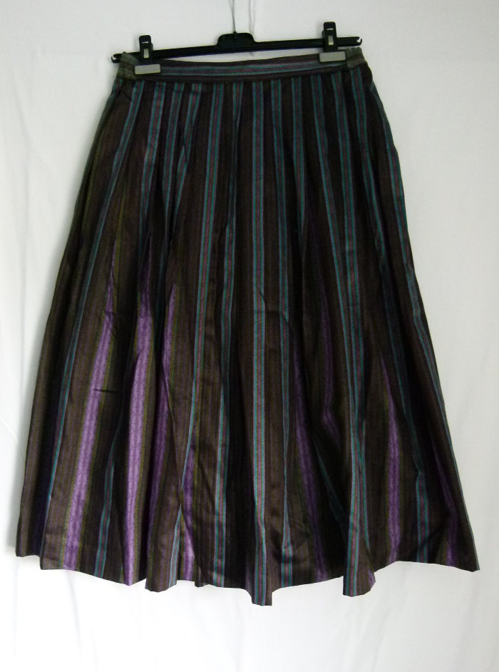Langer Trachten Rock, lila schwarz petrol gestreift, Boho Gothic Hippie Landleben Folklore Retro Vintage
