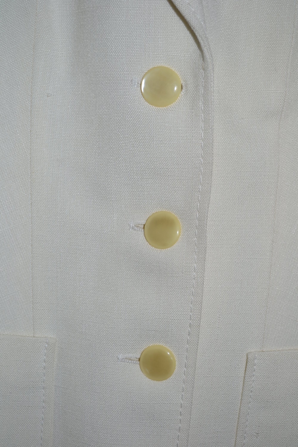 Blazer, Jacke, Sommerblazer, Businessblazer, Leinenoptik, cremefarben, 80er Jahre, true Vintage