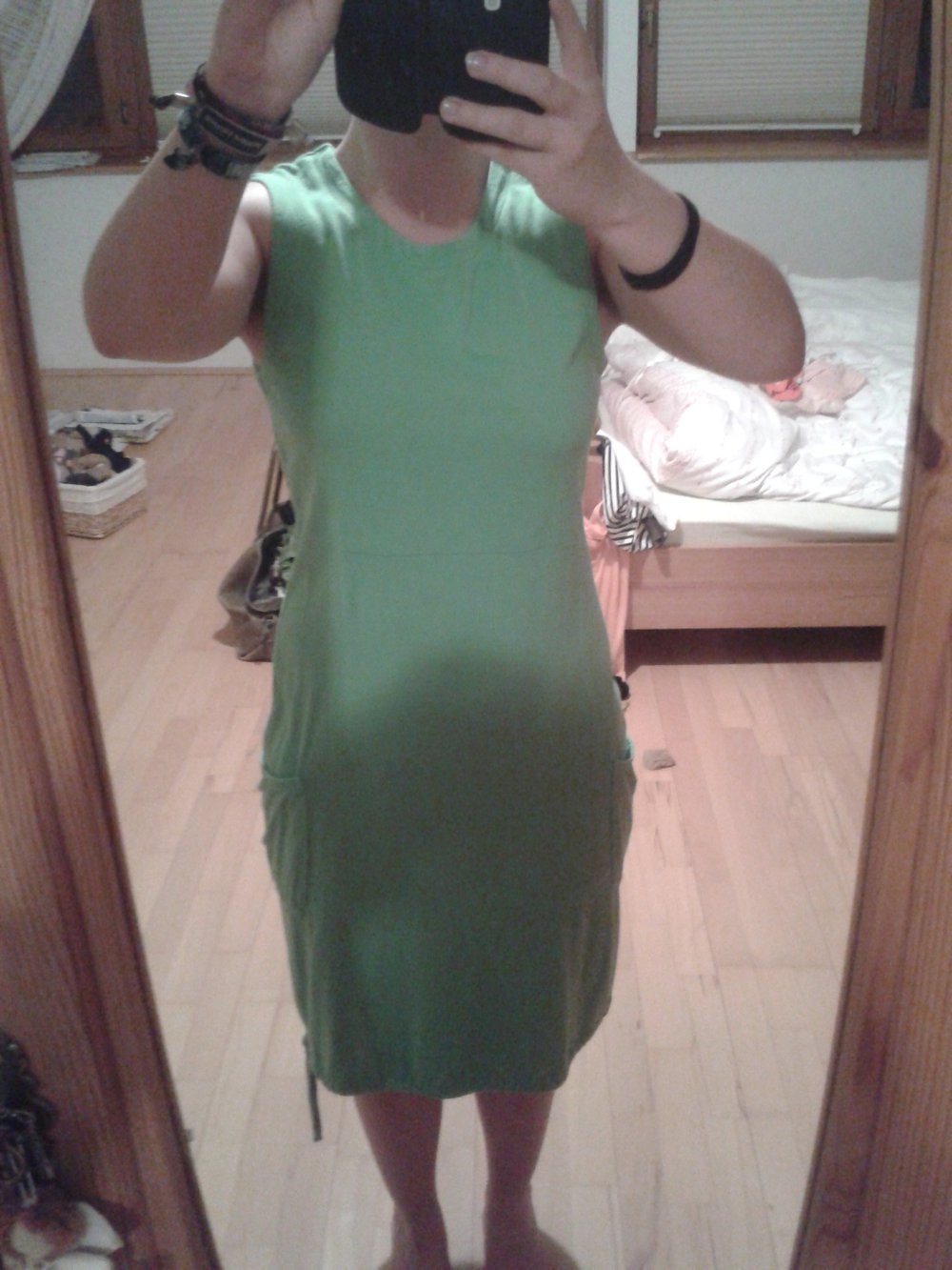 Sommerkleid lang grün Taschen