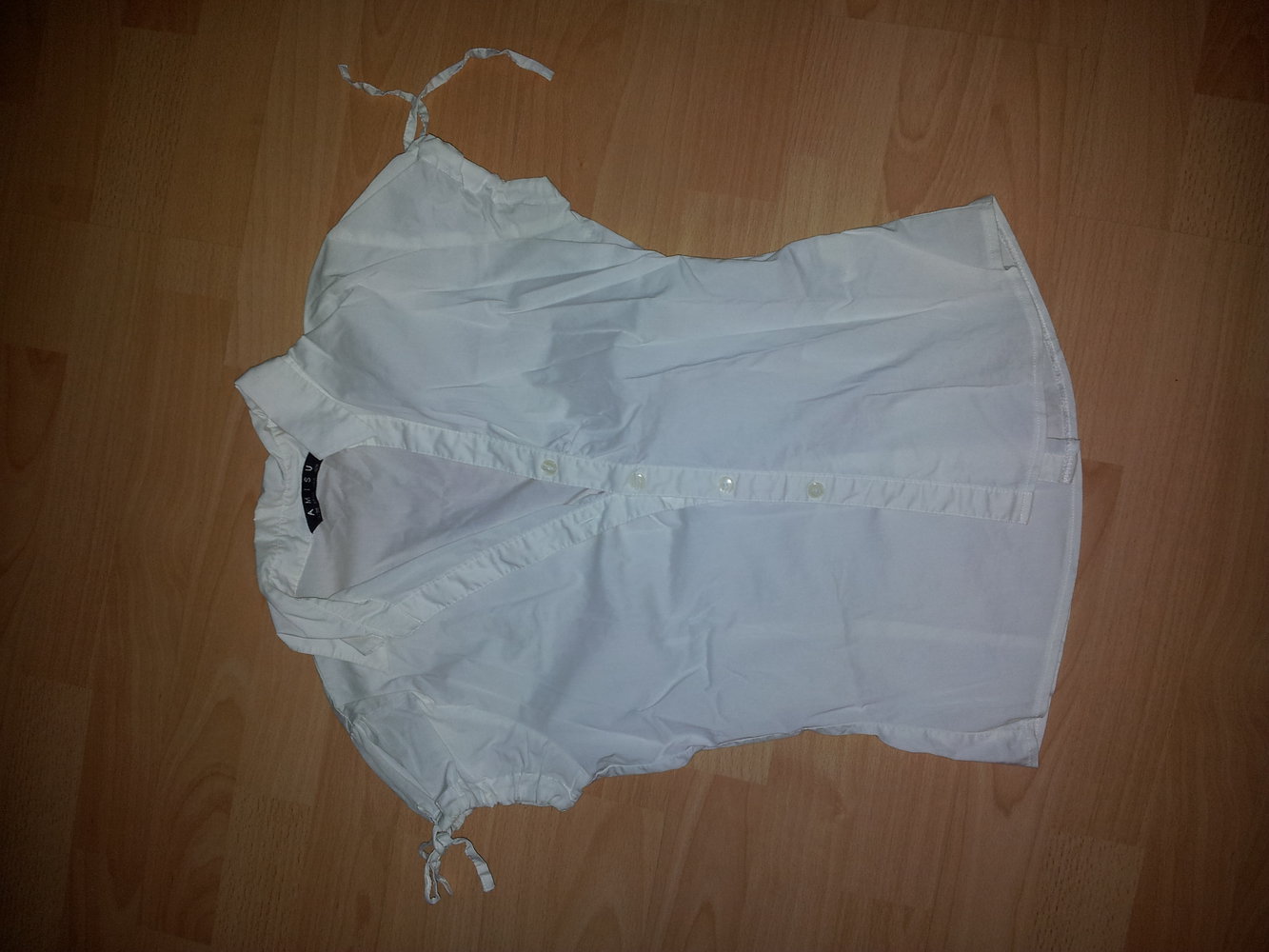 Weiße Bluse, Puffärmelchen, Amisu, Gr. 34