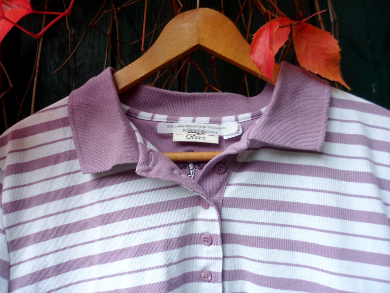 Poloshirt lila weiß gestreift