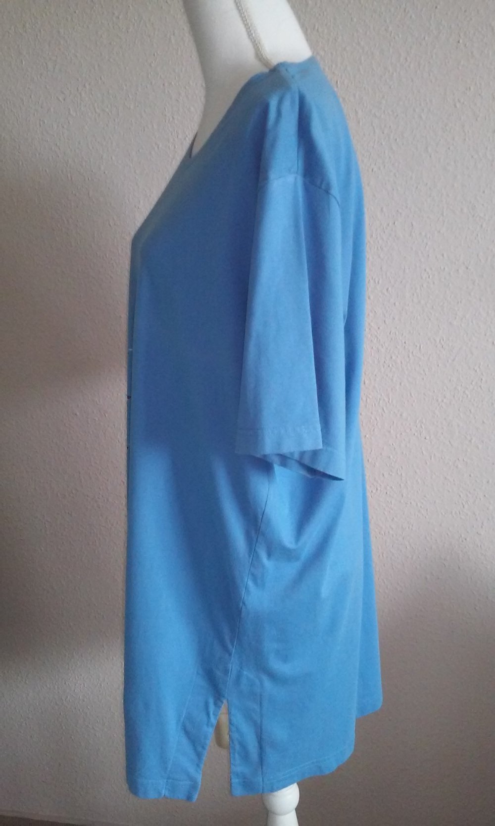  Damen Shirt T-Shirt Longshirt Bigshirt sleepshirt Minikleid Rundhals Ausschnitt ungetragen