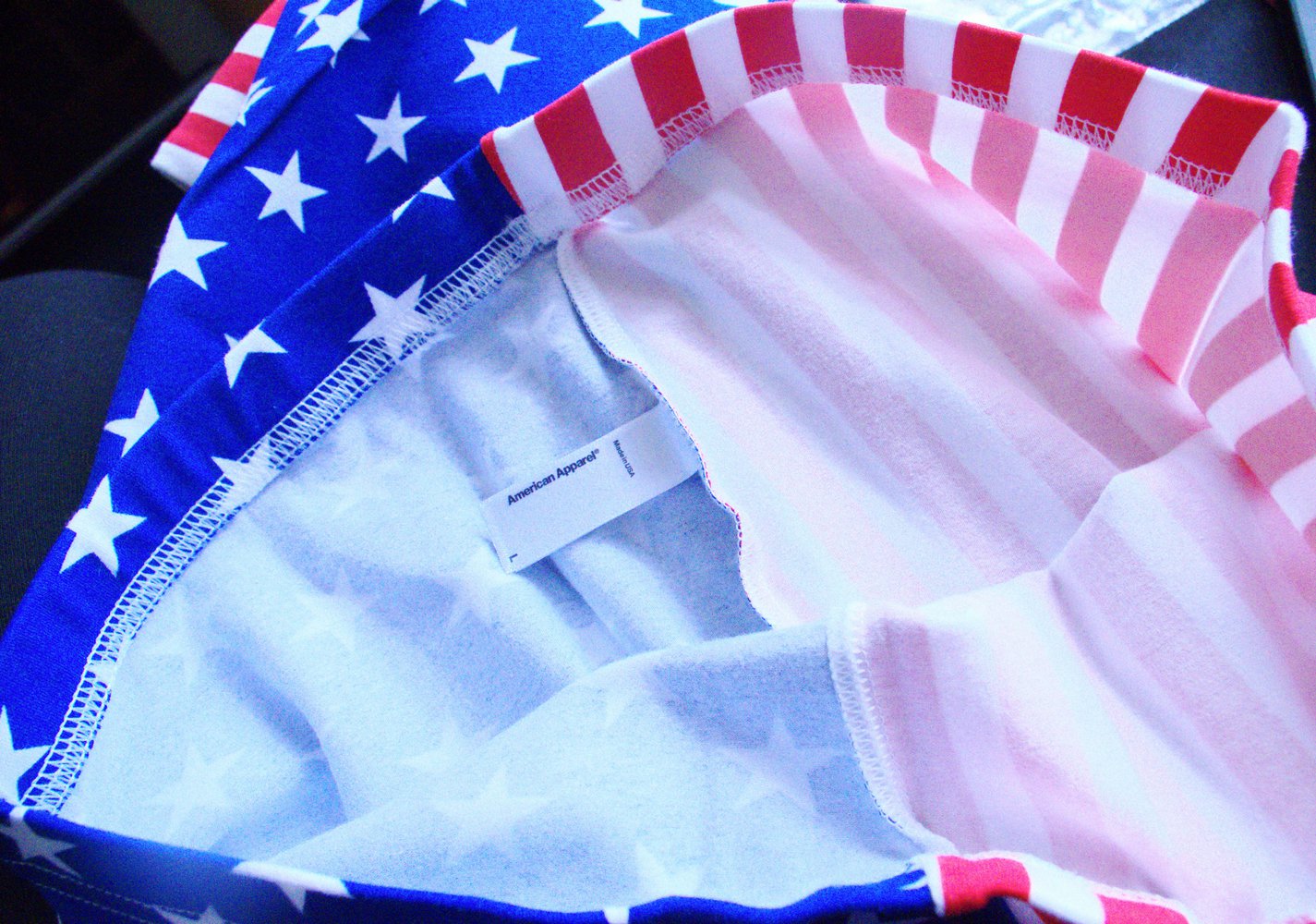 American Apparel USA Leggings Gr. L M Stars & Stripes blau rot weiß