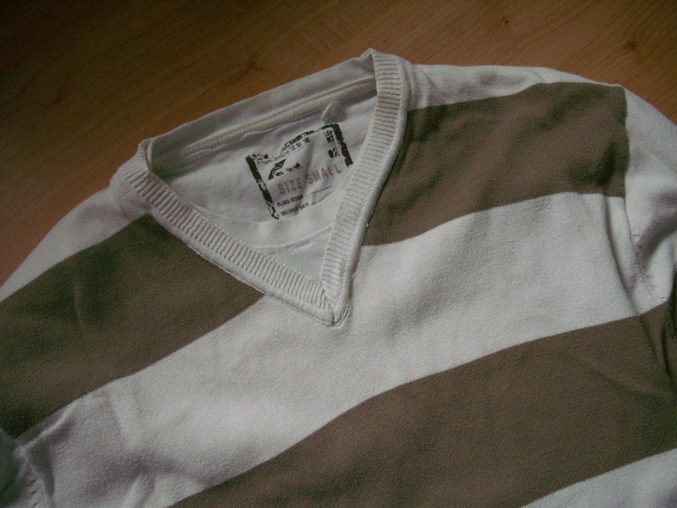  Pulli, Angelo Litrico, Pullover langarm mit V-Ausschnitt, Feinstrick Blockstreifen, Gr. S, Baumwolle Casual