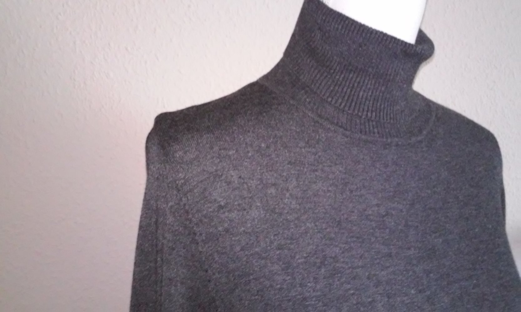 Rollkragenpullover Pullover Rolli Pulli anthrazit anschiegsam weich