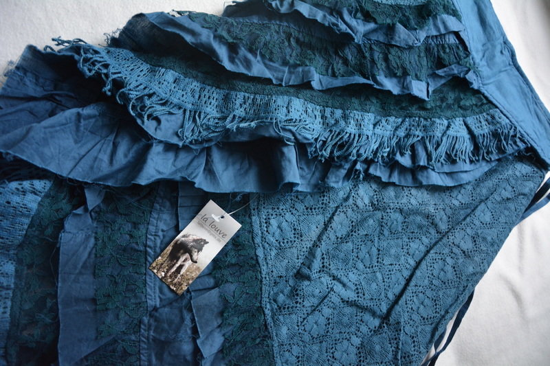 blauer wickelrock psychedelic-boho-gypsy-elfen goa-Rock