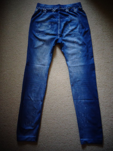 #Leggings mit Jeansdruck ca. Gr. S/M blau, nicht getragen