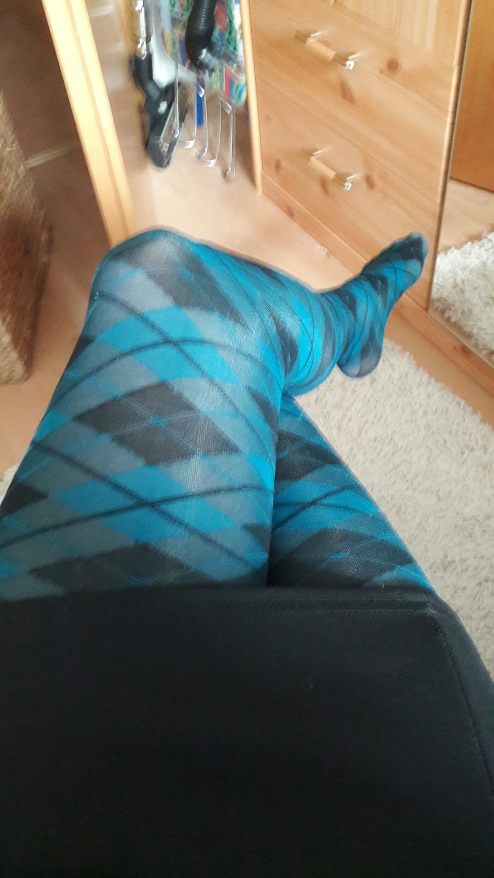 karierte dünne Strumpfhose 