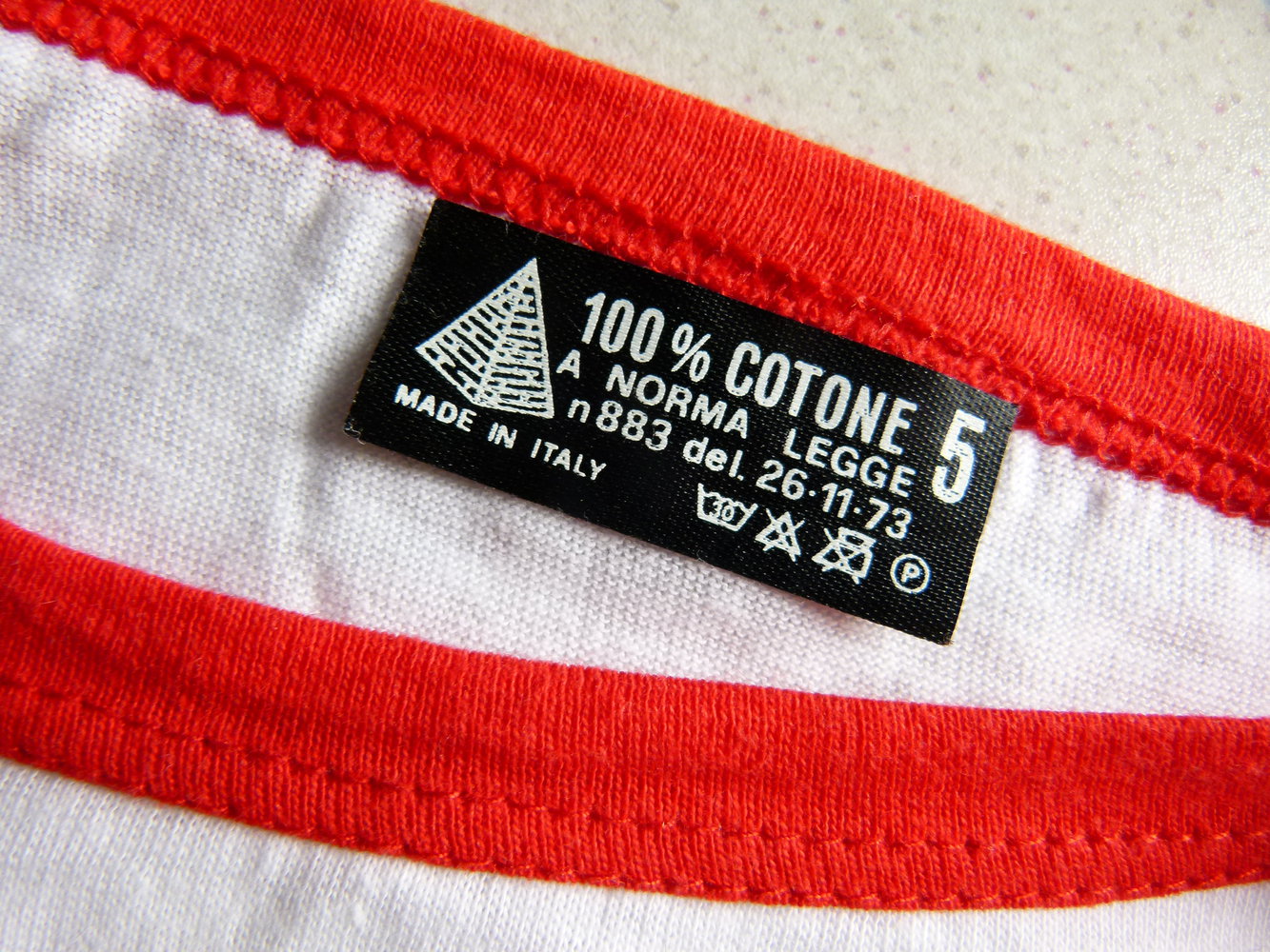 Vintage Werbe Shirt aus Italien, aus den 70ern, weiß mit Druck, unisex, Retro 70s Sammler Italy Sommer