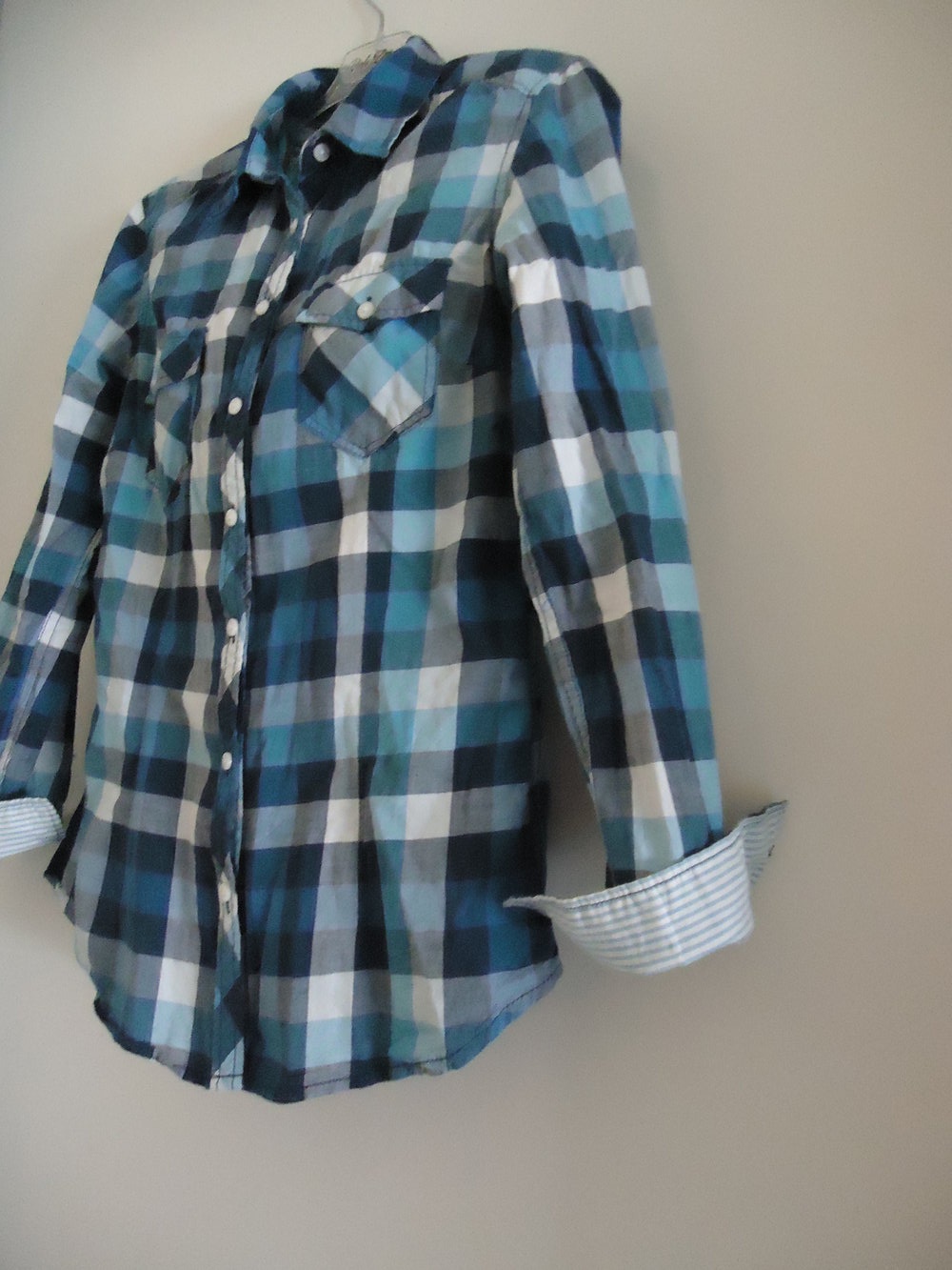 Karo-Bluse in Blaue