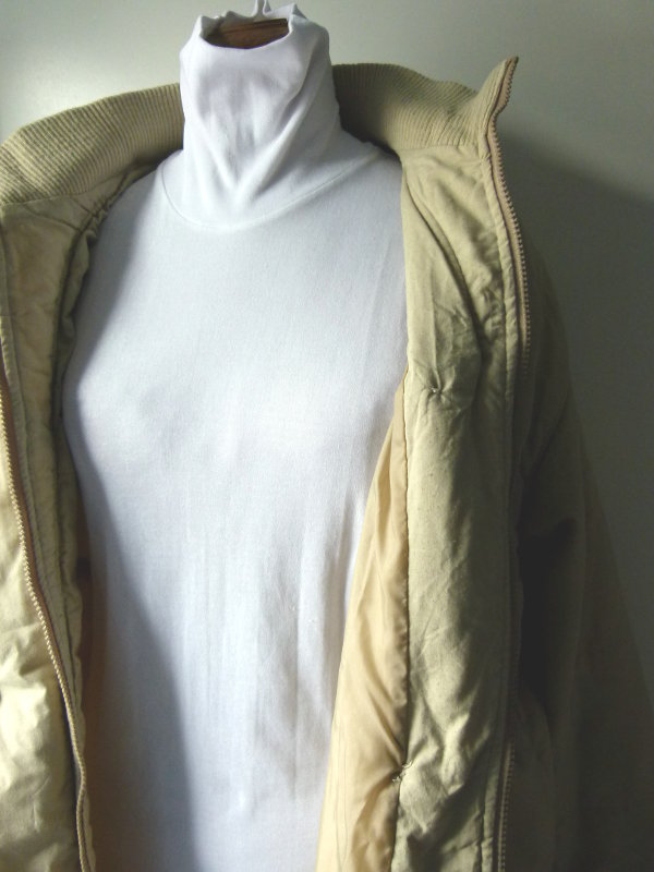 Lange Steppjacke Jacke, natur, Vintage Retro Mori Lagenlook