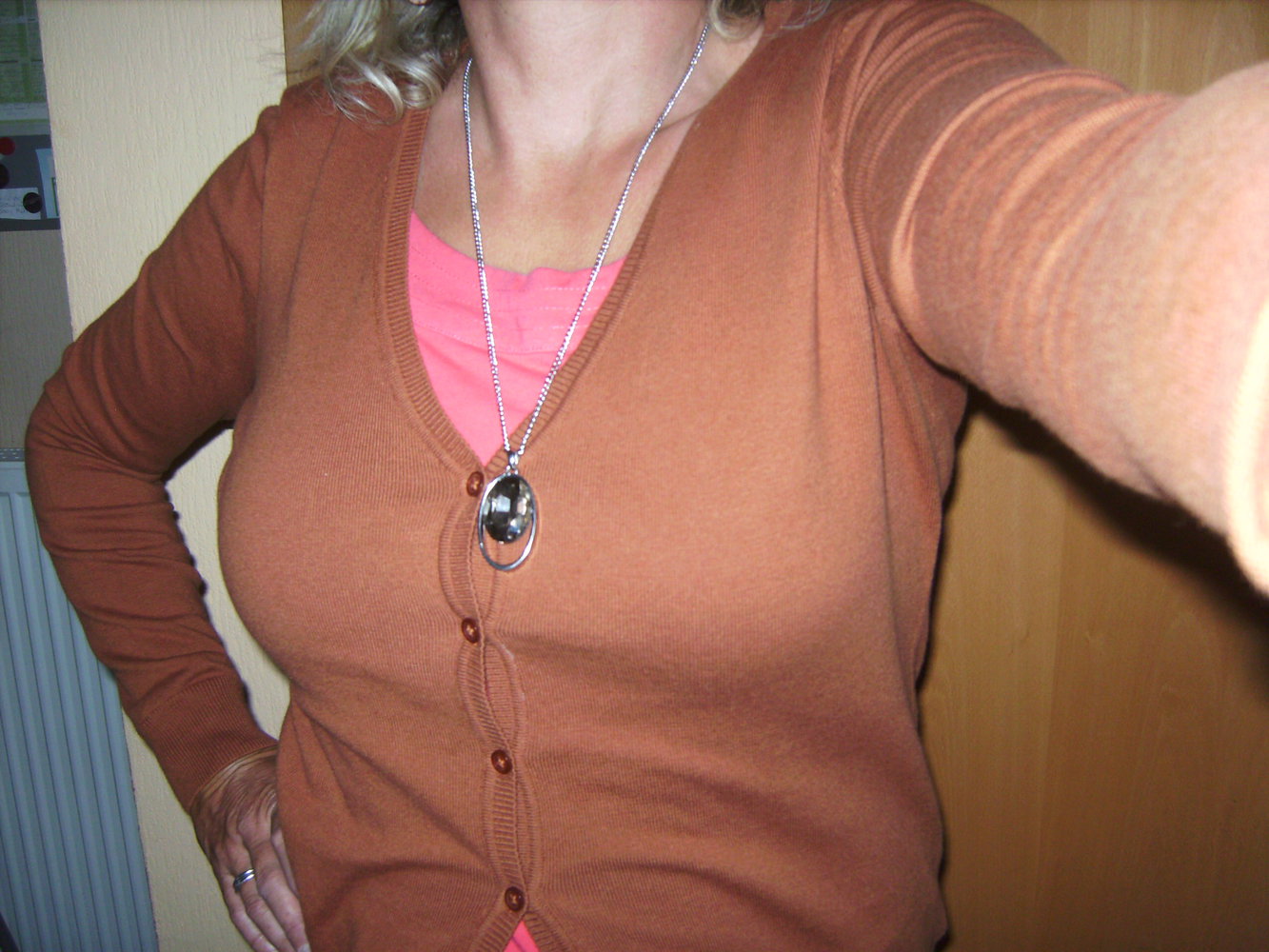 Cardigan Gr. 44, Rostbraun, Strickweste Neu und Ungetragen, Langarm, Weste, Jacke Feinstrick