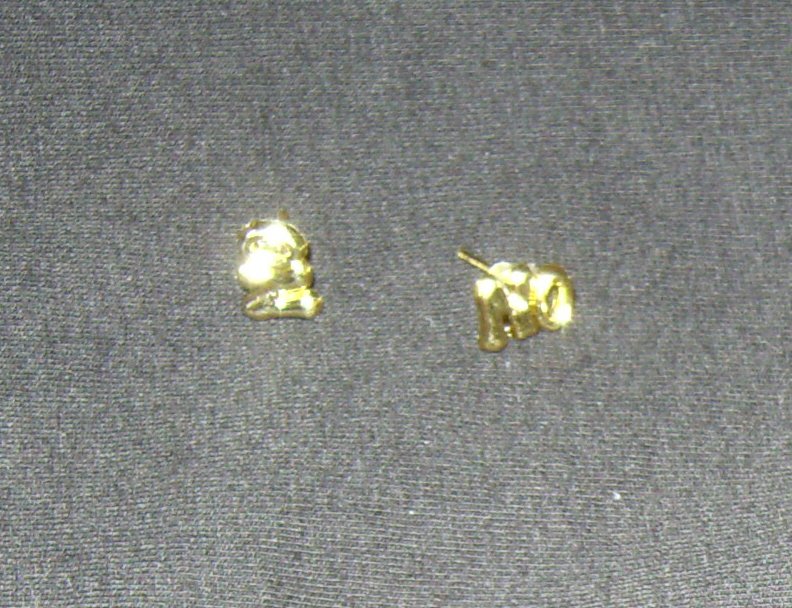 Ohrstecker, Goldfarben, Mottostecker Neu und Ungetragen, No, gummiert, Modeschmuck zu Verschenken