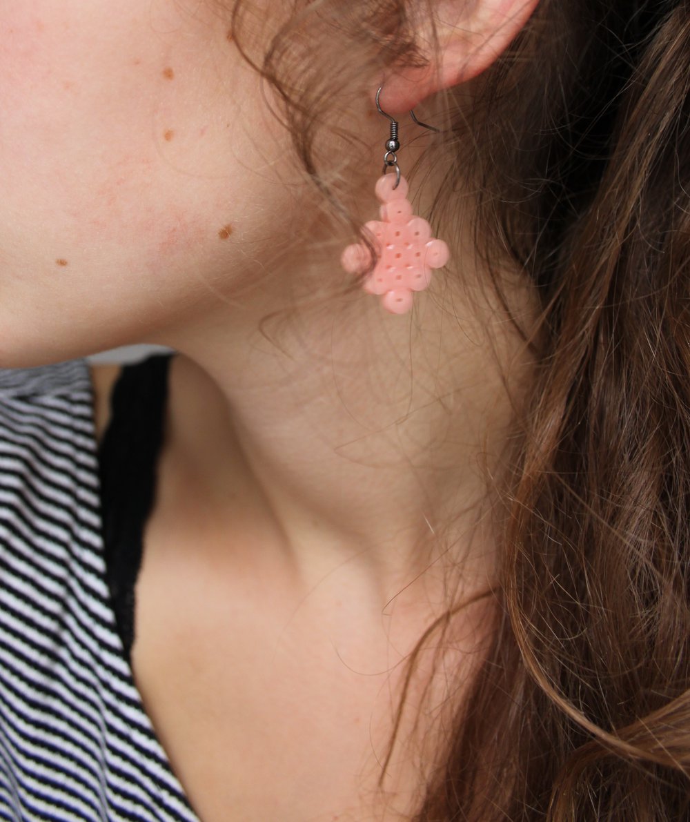 DIY Rosa Ohrringe