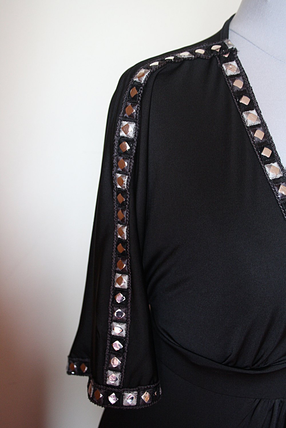 Schwarzes Kleid mit Spiegelchen, Gr.36