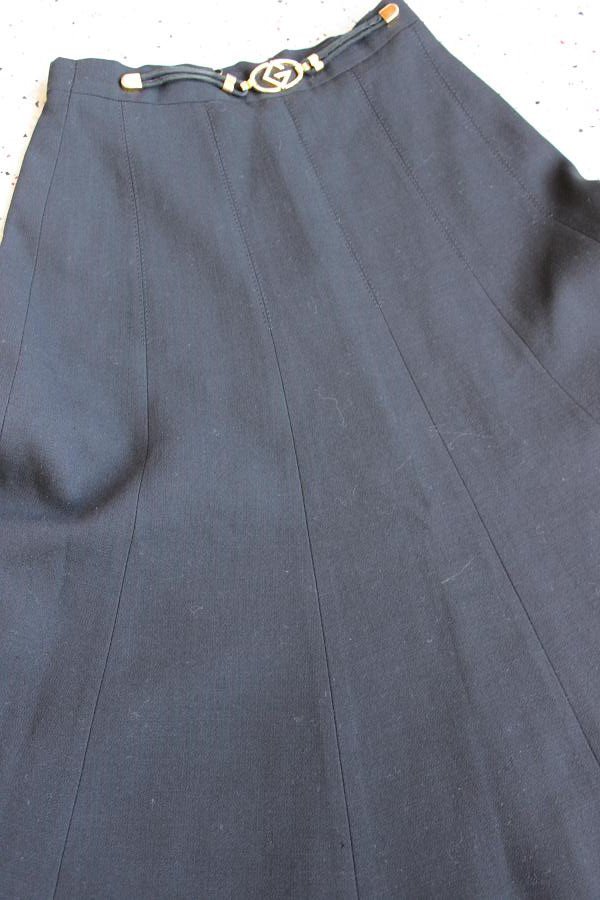 Vintage 70-er Midi Reine Schurwolle schwarz