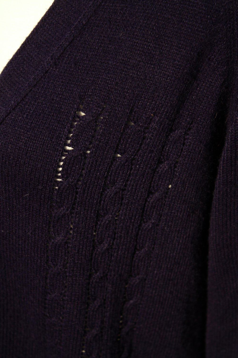 Strickjacke Jacke dunkelblau vintage no name Knöpfe Zopfmuster Raglanärmel