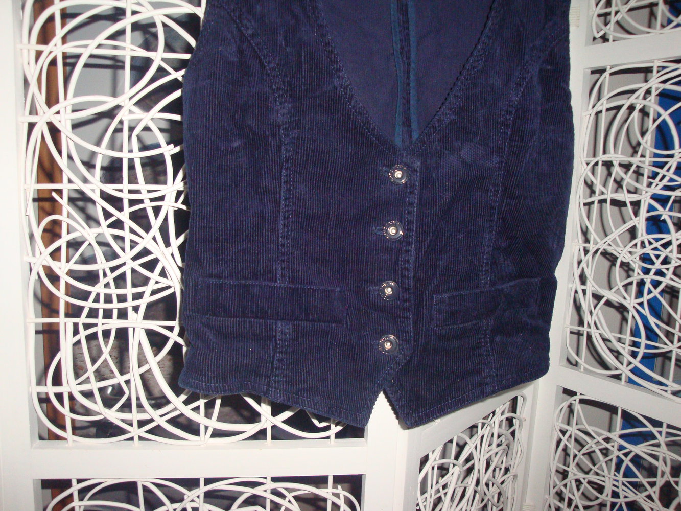 dunkelblaue Cordweste