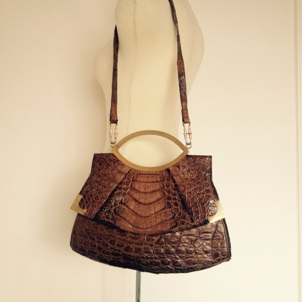 Exklusive Vintage Leder Umhängetasche Tasche Bag 