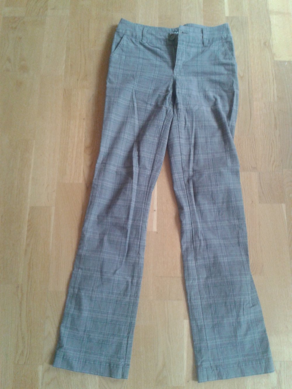 Stoffhose kariert grau