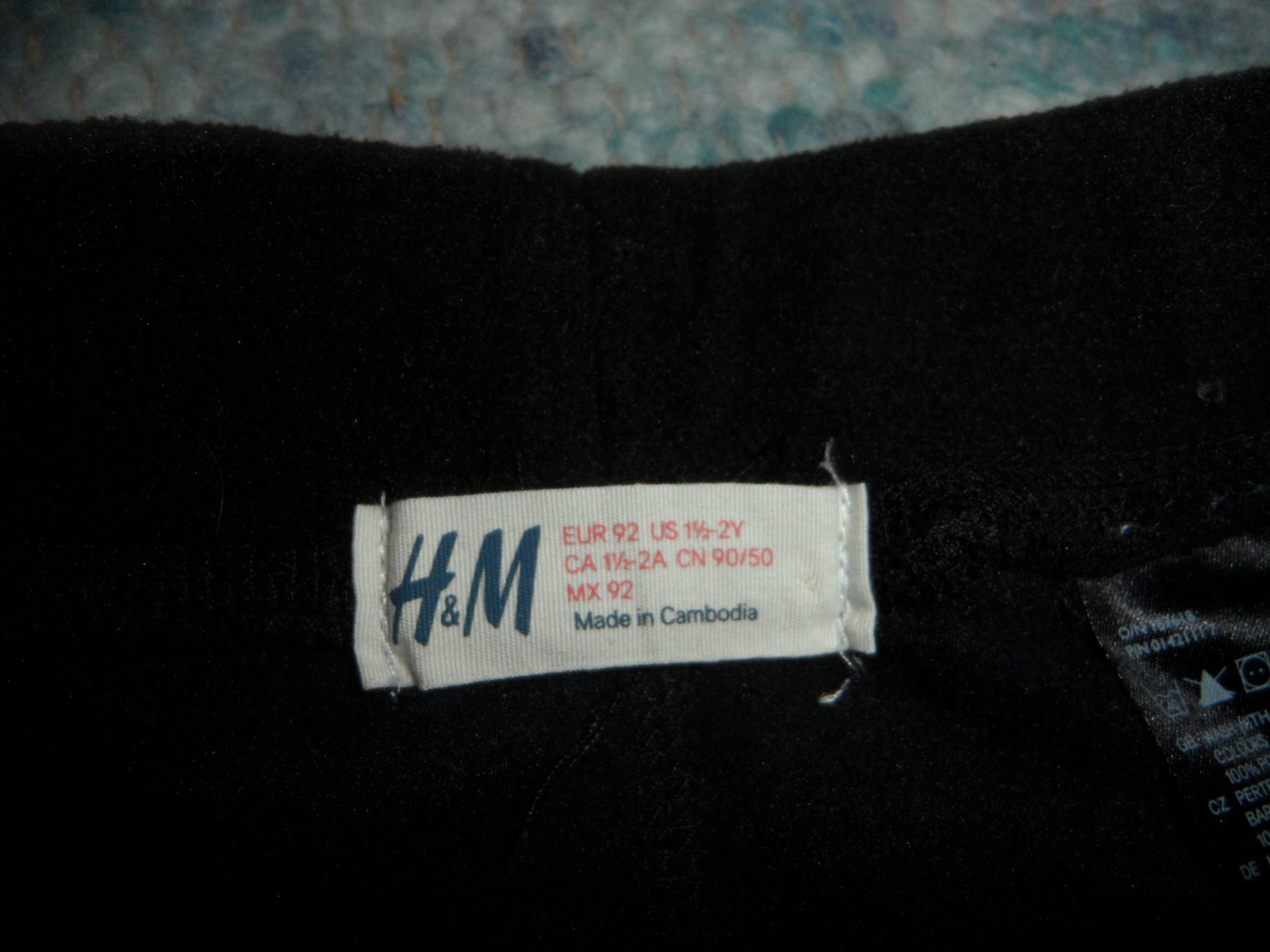 schwarze Fleecehose H&M 86/92